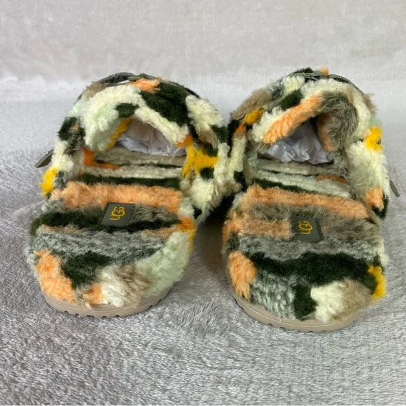 UGG Fluff It Cali Collage Slippers Shoes Mens Size 10 Green Camo Clog Adjustable - Picture 7 of 10
